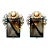 Vintage Elsa Schiaparelli Faceted Topaz Crystal Glass Clip on Earrings, 1940's For Sale