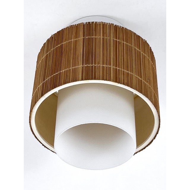 Mid-Century Modern Flush Mount in Aluminum, Glass, and Wood, Germany, 1960s For Sale - Image 15 of 18