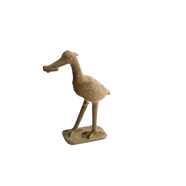 Bronze Vintage African Bird With Fish Sculpture For Sale - Image 8 of 8