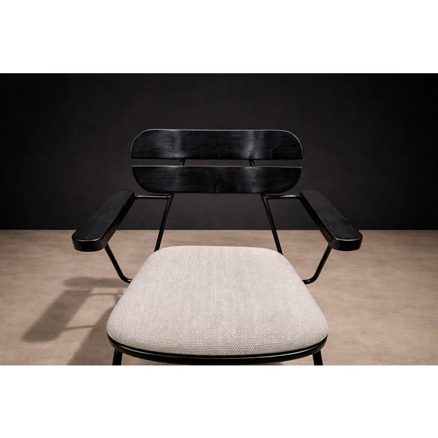 Carlo Hauner Armchairs in Ebonized Wood & Metal, Carlo Hauner, 1950s For Sale - Image 4 of 16