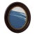 "Porthole" Abstract Art in Oval Antique Frame, Small Seascape Painting by JTS For Sale