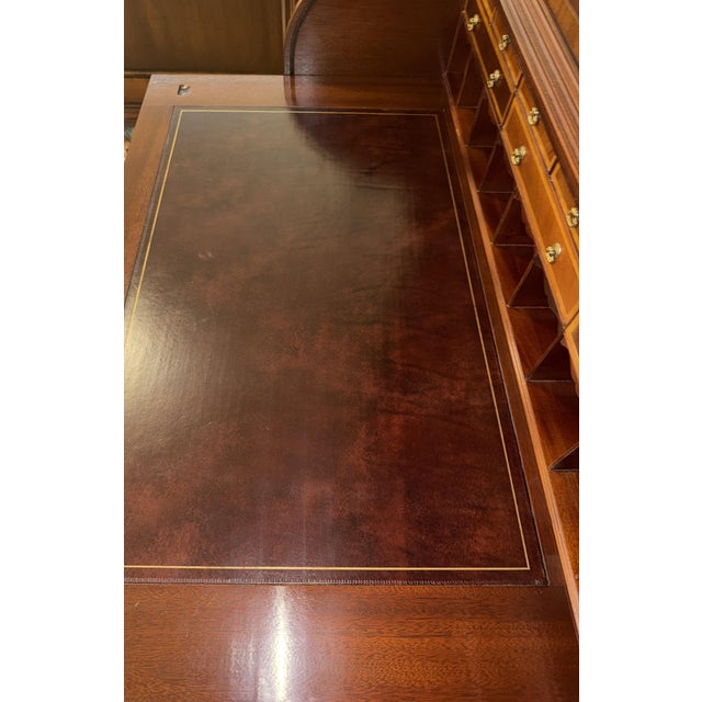 1990s Hickory Chair Mount Vernon Collection Mahogany Tambour Secretary Desk & Bookcase For Sale In Boise - Image 6 of 15