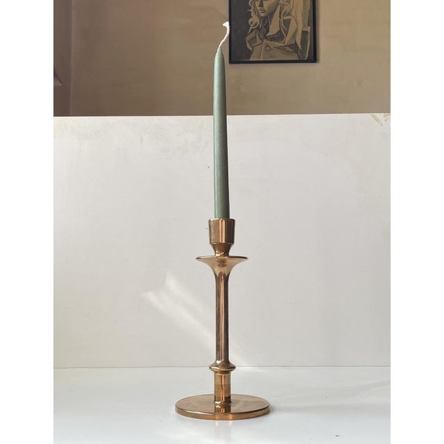 Swedish Bauhaus Era Candleholder in Bronze by Oskar Olsson, 1935 For Sale - Image 4 of 9