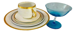 Vintage Mismatched China 5 Pieces Place Setting