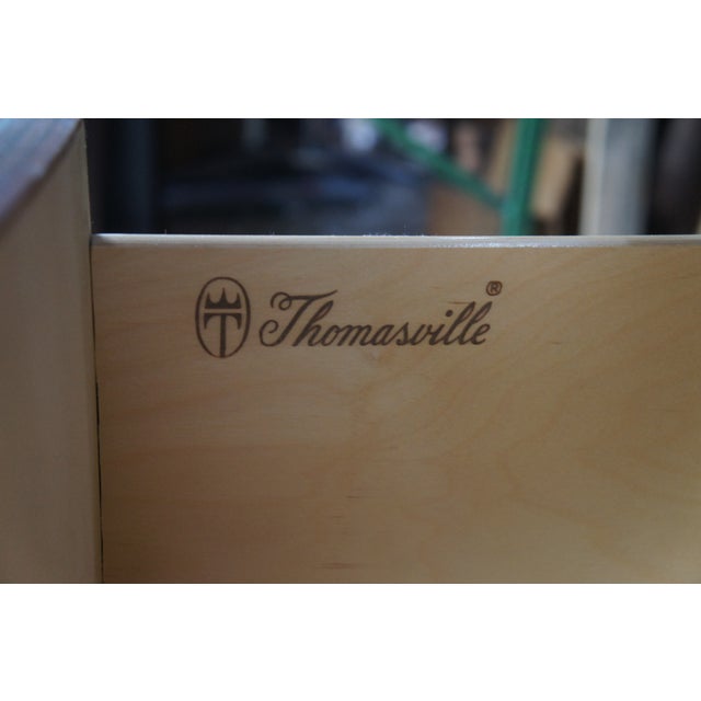 1990s 1990s Thomasville 18th Century Flame Mahogany Bow Front Clothing Armoire Linen Press For Sale - Image 5 of 16