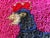 Vintage Hooked Wool Wall Hanging of a Rooster For Sale In Austin - Image 6 of 7