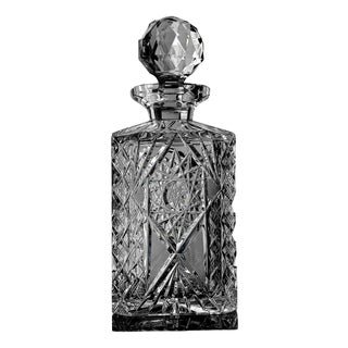 Vintage Cut Crystal Decanter with Geometric Pattern, 1960s For Sale