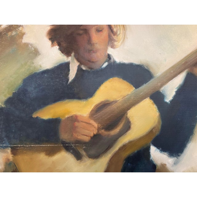 Impressionist Mid 20th Century "David With Guitar" by Samuel Edmund Oppenheim For Sale - Image 3 of 5