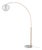 Float Arc Floor Lamp, Weathered Brass, White Satin Shade, Marble Base, 92" Height For Sale