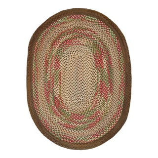Galerie Shabab Collection Oval Mid-20th Century Handmade American Braided Room Size Carpet For Sale