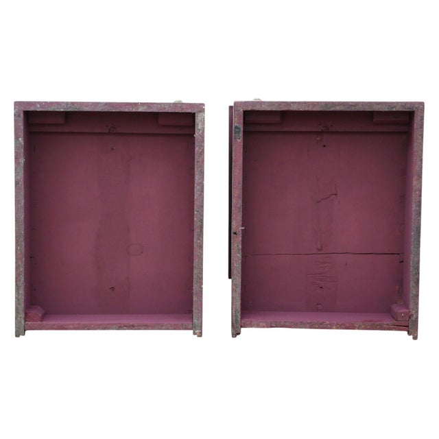Antique Red Painted Bedside Tables, 1900s, Set of 2 For Sale - Image 10 of 11