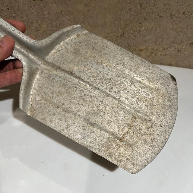 1950s Handy Shovel Ash Coal Fireplace Scoop Vintage Tool in Aluminum For Sale - Image 11 of 12