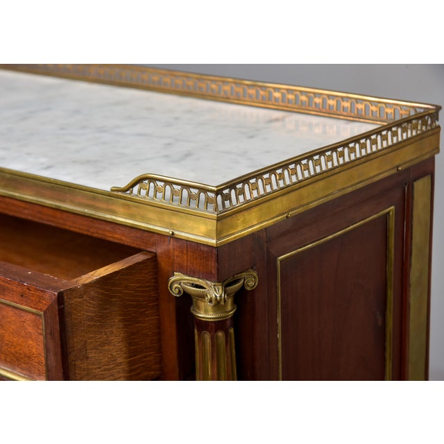 Wood Early 20th Century Louis XVI Style Small Desk With Brass Fittings For Sale - Image 7 of 12