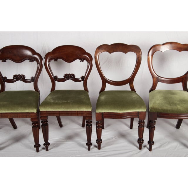 Wood Antique Victorian Mahogany Chairs with Balloon Backs, 1840s, Set of 8 For Sale - Image 7 of 18
