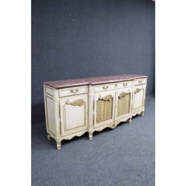 Italian Marble-Top Credenza For Sale - Image 4 of 11