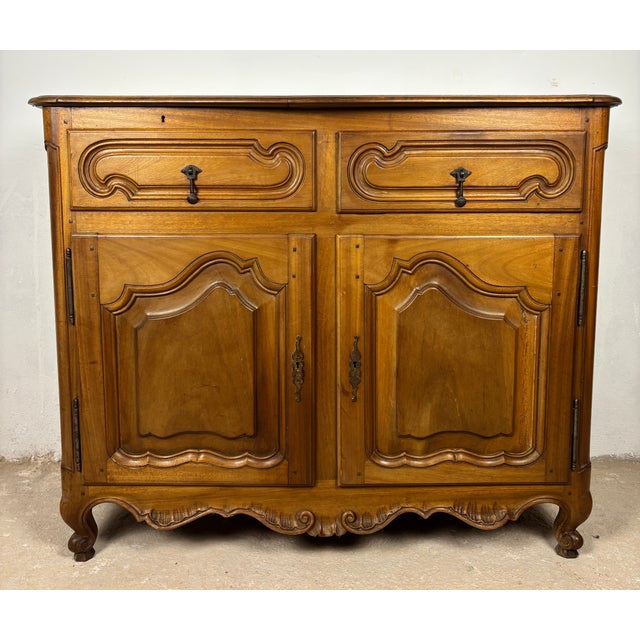 French Provincial Oak Server Cabinet with Sliding Shelves, Early 20th Century For Sale - Image 13 of 18