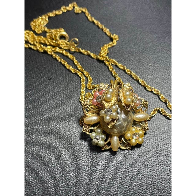 1950s Robert DeMario Hand Fabricated Pendant on Gold Tone Rope Chain. For Sale In South Bend - Image 6 of 7