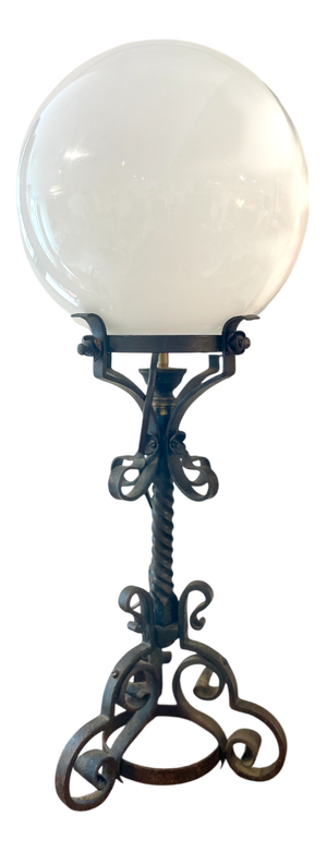 Art Nouveau Wrought Iron Lamp, 1890s