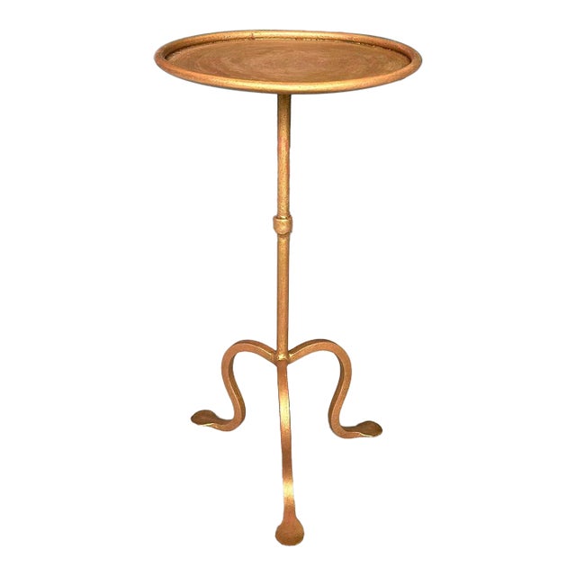 Spanish Gilt Iron Drinks Table on a Tripod Base For Sale