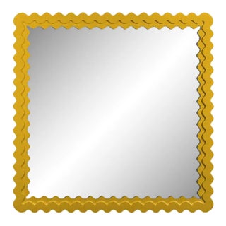 Fleur Home Carnival Chaos Square Mirror in Gold Leaf, 30x30 For Sale