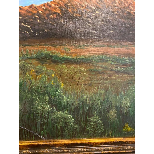 Arizona Mountain Landscape Oil Painting Large 44" Rich Dye Santa Rita Tucson For Sale - Image 4 of 10