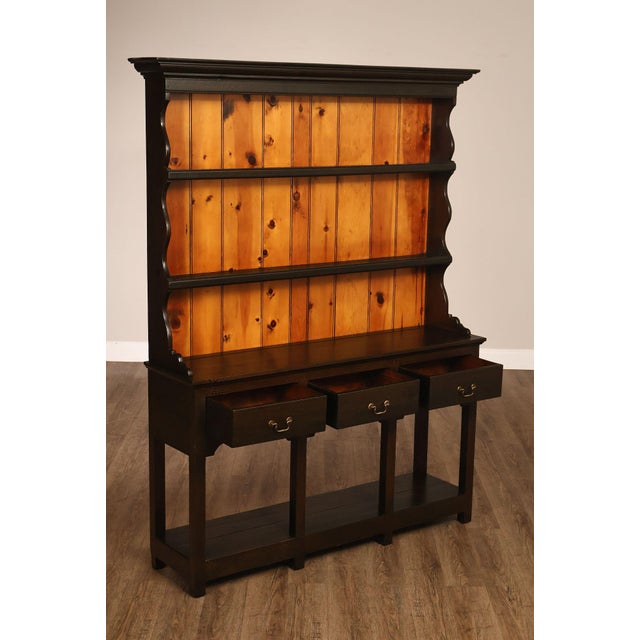 Farmhouse Stephen Von Hohen Country Style Pine Stepback Hutch For Sale - Image 3 of 18