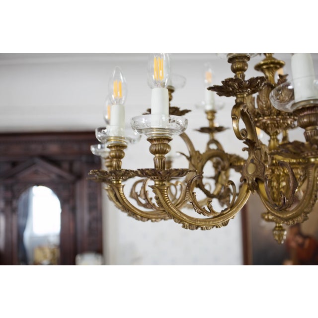 Metal Brass 18-Light Castle Chandeliers, Set of 2 For Sale - Image 7 of 10