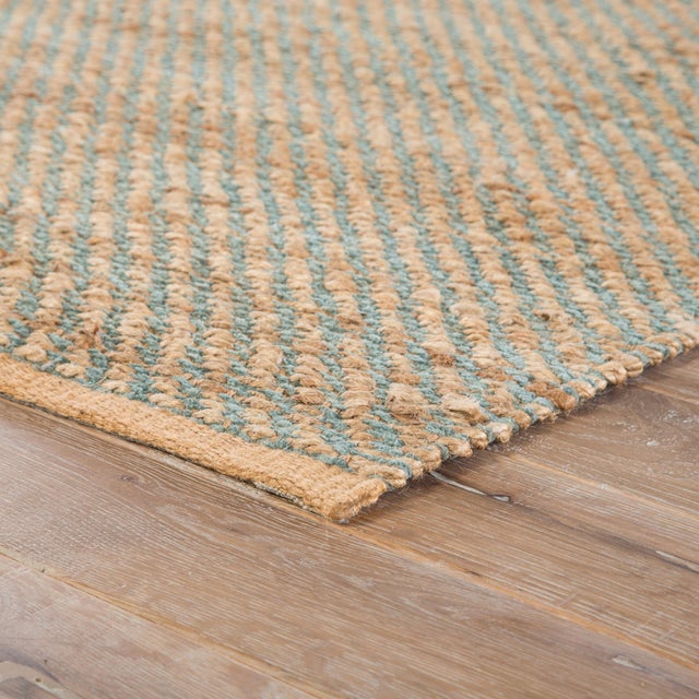 Jaipur Living Diagonal Weave Natural Solid Tan/ Green Area Rug 8′ ×