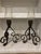 Pair of rare vintage Jan Barboglio scroll-style candle holders in unaltered condition. Glass has no chips or cracks, and...