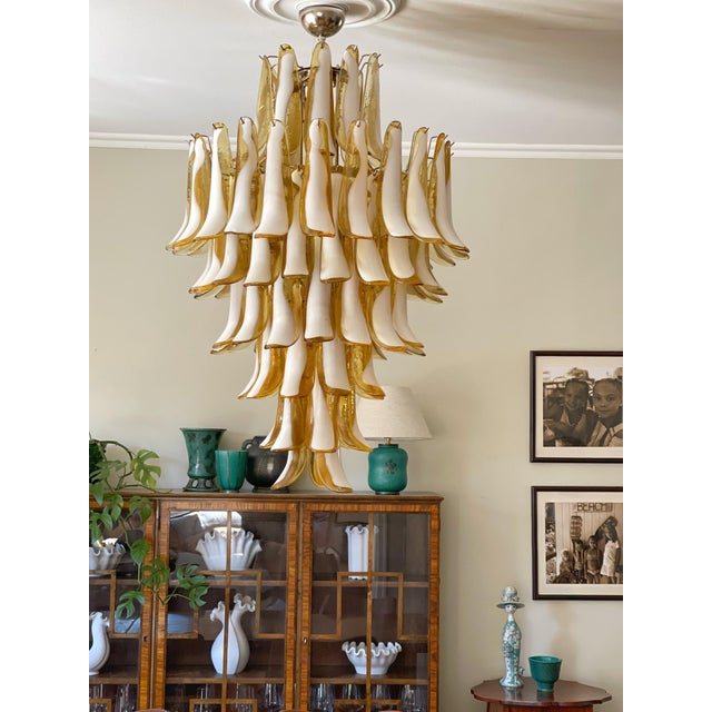 Amber Colored Murano Chandelier For Sale - Image 6 of 6