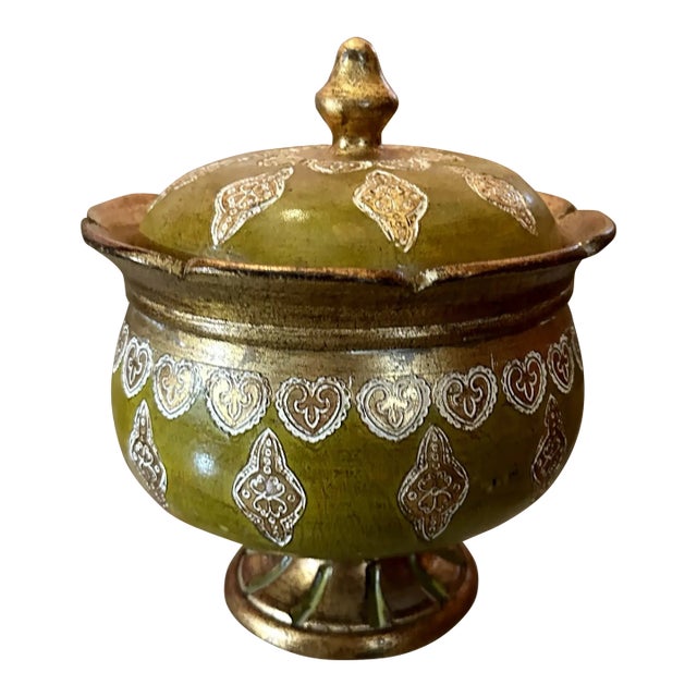 Vintage Florentine Terre Cotta Lidded Dish For Sale