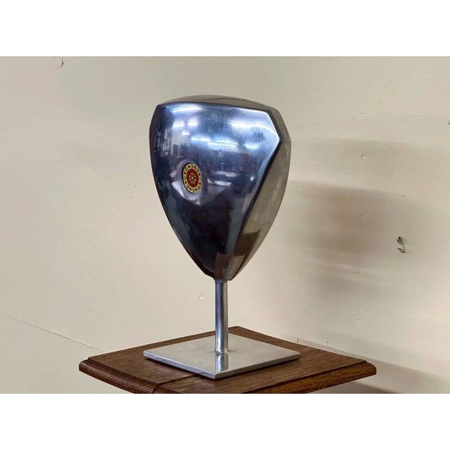 1970s Aluminum Sculpture With Glass Disc From 1971 For Sale - Image 5 of 10