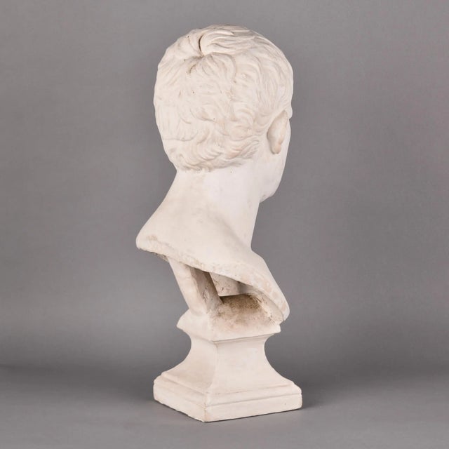 Sculpture Materials Vintage Plaster Bust of Marc Anthony For Sale - Image 7 of 11