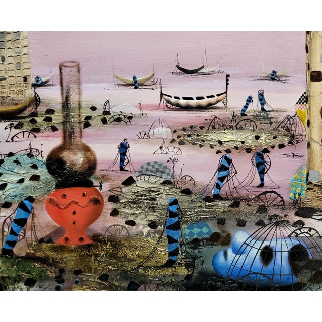 Jean Calogero - Surreal Landscape in Venice - Oil Painting For Sale - Image 4 of 9