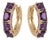 Amethyst Huggie Hoop Earrings | 18k Gold Plated February Birthstone Gemstone Hoops - A Pair For Sale