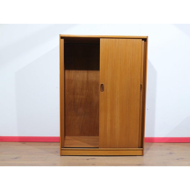 Mid Century Modern Vintage Teak Sliding Door Armoire Wardrobe in the Style of Austinsuite Danish Style For Sale - Image 13 of 14