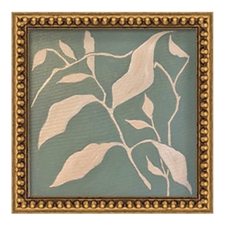 Whispering Vines II – Original Acrylic Botanical Painting in Gold Frame For Sale
