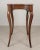 A 19th Century French Louis XV style marble top walnut console table with arbalète front and cabriole legs ending in deer...
