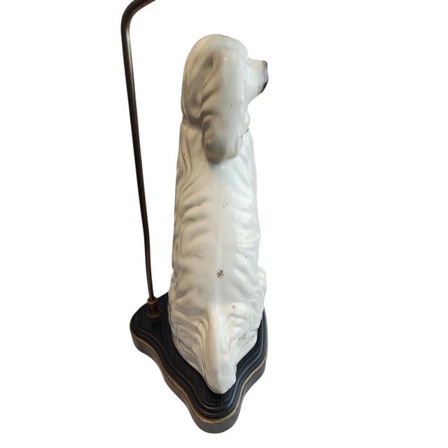 Antique English Staffordshire Dog Lamp For Sale - Image 4 of 9