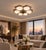 Metal 21st Century Hive Satin Nickel Glossy White Murano Flush Mount by Fabio LTD For Sale - Image 7 of 7