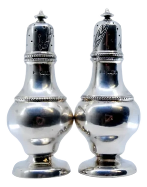 Silver Salt and Pepper Shakers, Set of 2