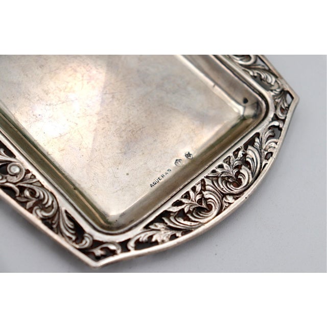Silver Tray with Reliefs and Cutouts For Sale - Image 3 of 6