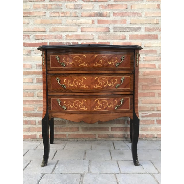 Louis XVI Style Kingwood and Marquetry Commode, 1950s For Sale - Image 11 of 11