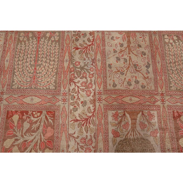 Antique Persian Tabriz Copper, Terracotta and Ivory Hand Knotted Wool Rug For Sale In New York - Image 6 of 11