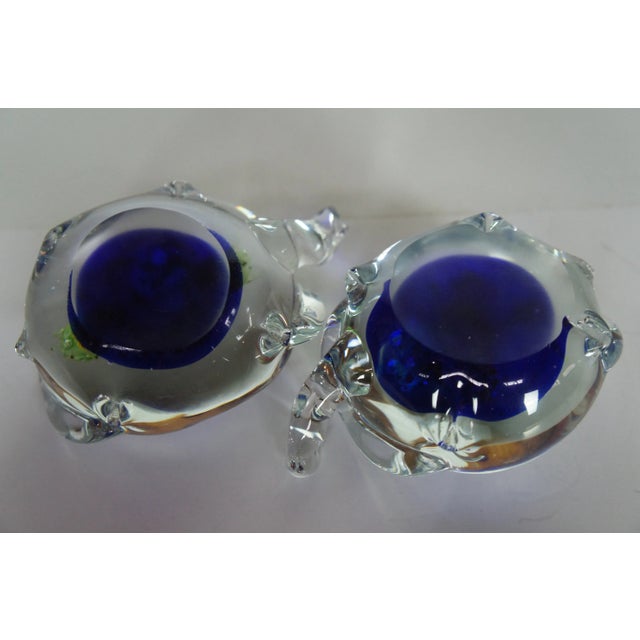 Glass Vintage Italian Art Glass Sea Turtle Aquarium Paperweights - a Pair For Sale - Image 7 of 13