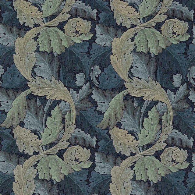 Morris & Co Acanthus Tapestry Fabric in Indigo/Mineral For Sale