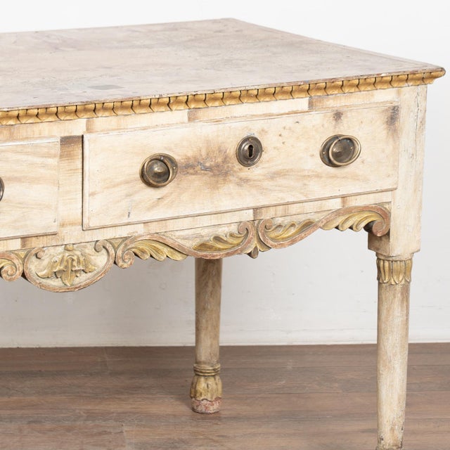 19th Century Original Painted Portuguese Console Table With Two Drawers For Sale - Image 10 of 18