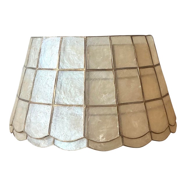 Vintage Boho Capiz Shell Lampshades - A Pair For Sale