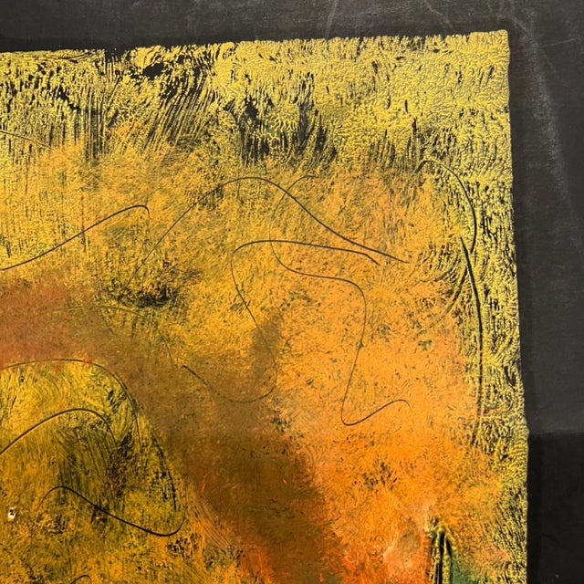 1980s 1980s Byron Gálvez Art Pastel Black Paper For Sale - Image 5 of 12