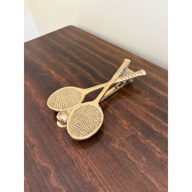 Traditional Vintage Cast Brass Double Tennis Racket Door Knocker For Sale - Image 3 of 8